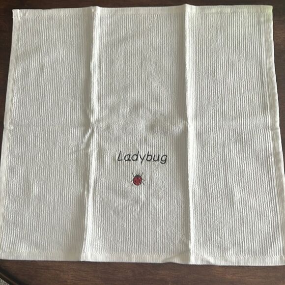 White Cotton Ladybug Kitchen Bar-Mop 18” by 16” - Picture 4 of 5